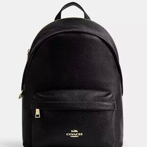 COACH Black Pebbled Leather Small Taylor Backpack